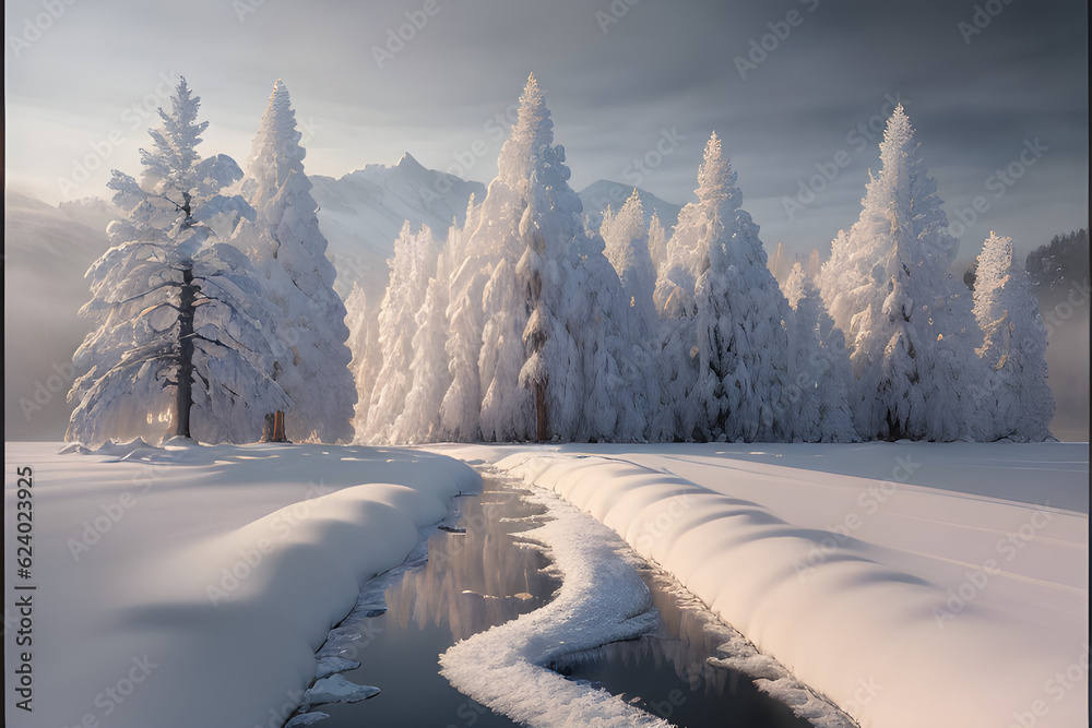 trees covered with frost