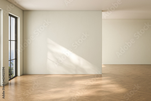 Modern interior design of apartment, , empty living room with white wall