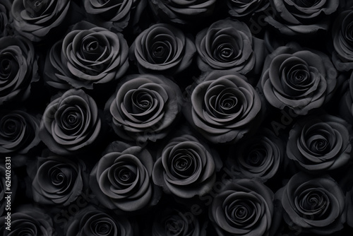 black rose close up texture pattern for Halloween or goth wedding , AI generated photo