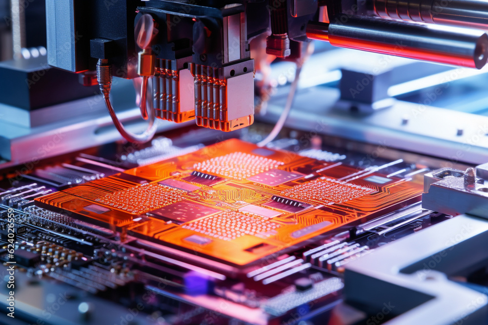 Macro view, production of semiconductor processors, manufacturing