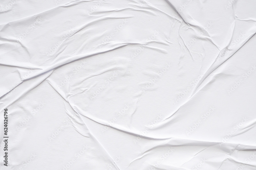 White blank crumpled and creased paper poster texture background White blank crumpled and creased paper poster texture background