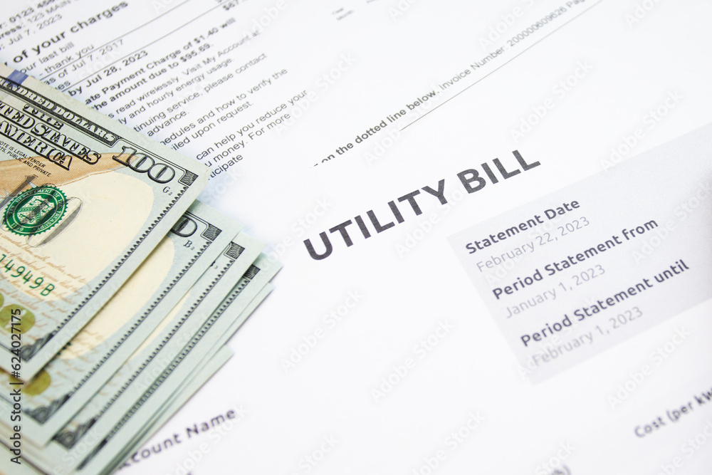 House utility bill, Rising electricity and gas prices, water and heating invoice House utility bill, Rising electricity and gas prices, water and heating invoice