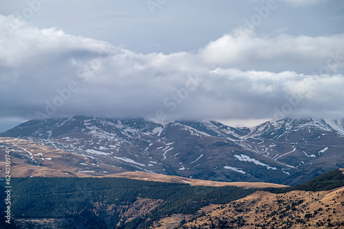 Snow and clouds on the high mountains.