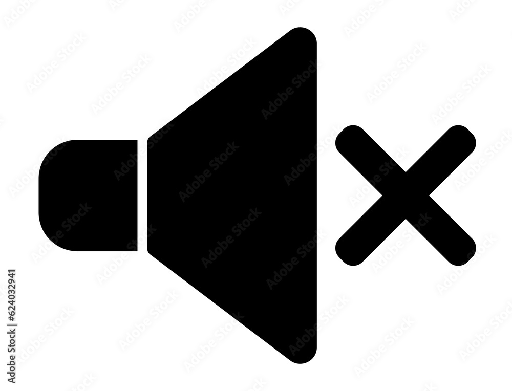 Silent icon illustration, black on white background Silent icon illustration, black on white background