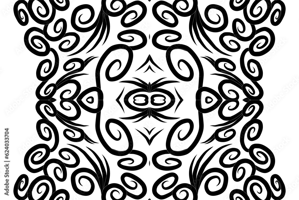 Beautiful symmetrical abstract batik line art pattern for background wallpaper textile or fashion 