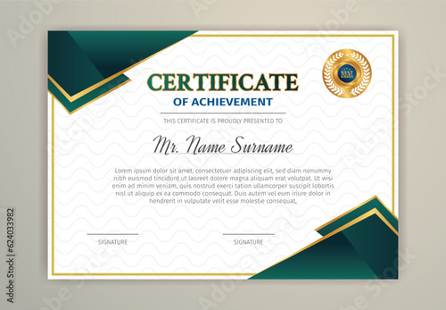 Vector modern certificate of achievement and appreciation template design
