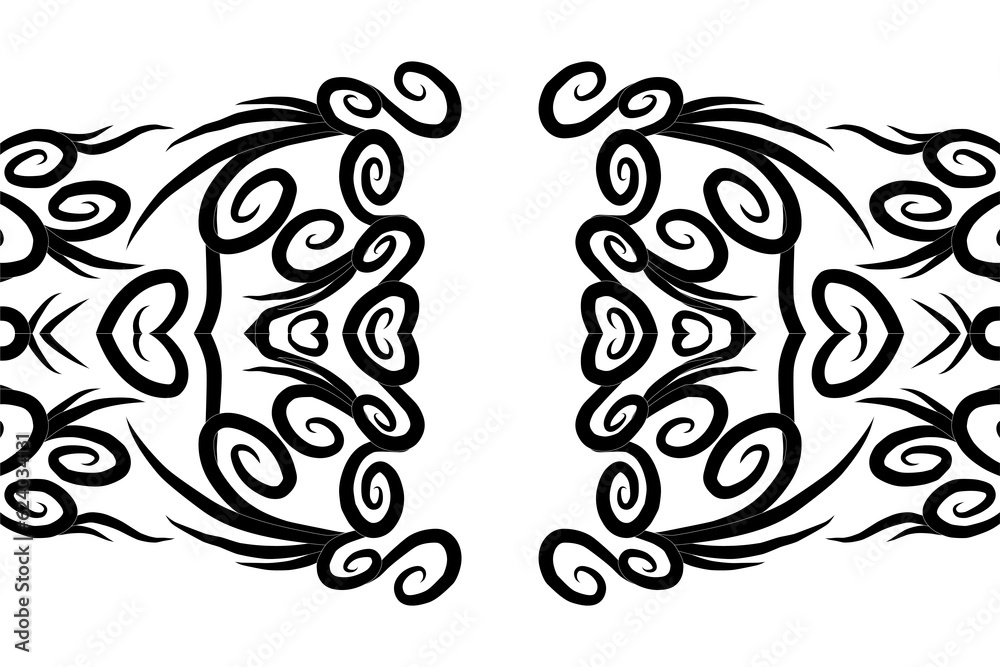 Fototapeta premium Beautiful symmetrical abstract batik line art pattern for background wallpaper textile or fashion 