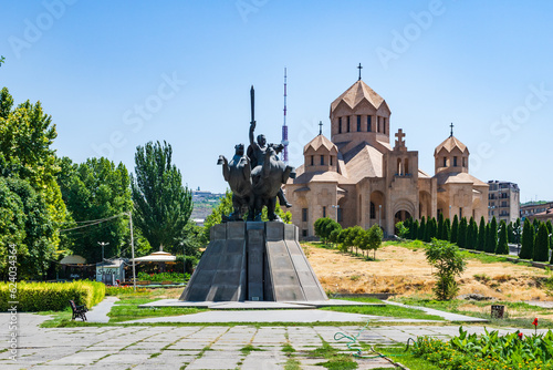 Saint Gregory the Illuminator Cathedral, one of the largest religious buildings in the South Caucasus, Yerevan, Armenia. High quality photo