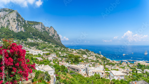 Landscape with Marina Grande in Capri Island,Tyrrhenian sea, Italy photo
