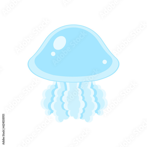 blue jellyfish in vector format in cartoon style