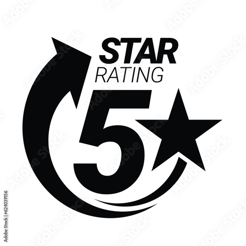 5 star rating. Five star Symbol or emblem. vector illustration
