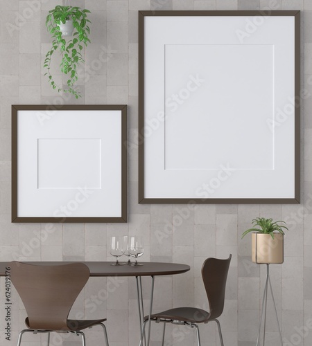 frame 3D interior illustration  wall design modern  empty space creative  3D background blank canvas  room design mockup  home photo rendering  simple indoor style  architecture art picture copy space