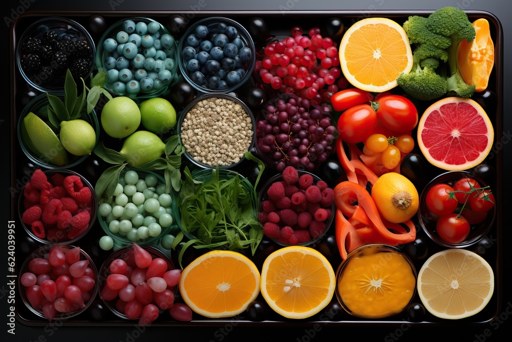 Fruit et légume entassé vu de haut, ia Fruit et légume entassé vu de haut, ia