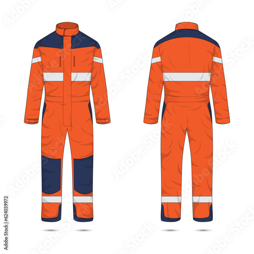 illustration of work wear front and back view photo