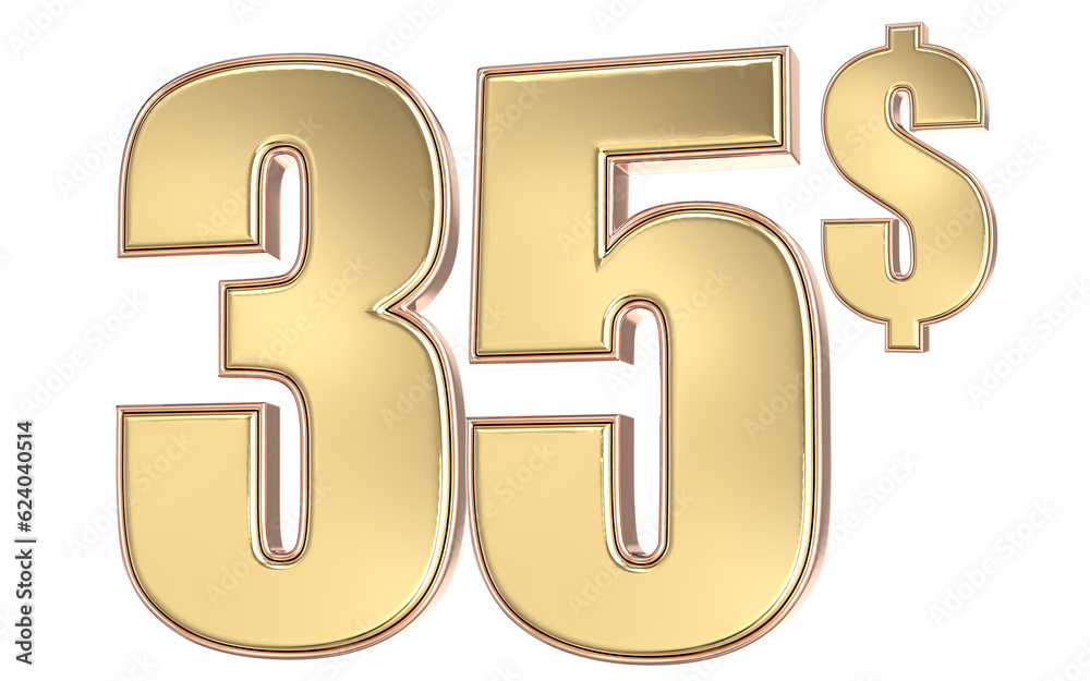 Obraz premium Number 3D Gold 