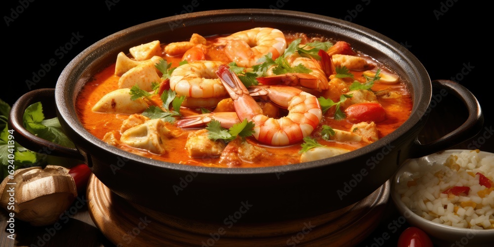 Captivating Moqueca Capixaba - A Delightful Clay Pot Dish - Experience the Flavors of Brazil - A Taste of Tradition and Seafood Bliss - Dive into the Richness of B   Generative AI Digital Illustration