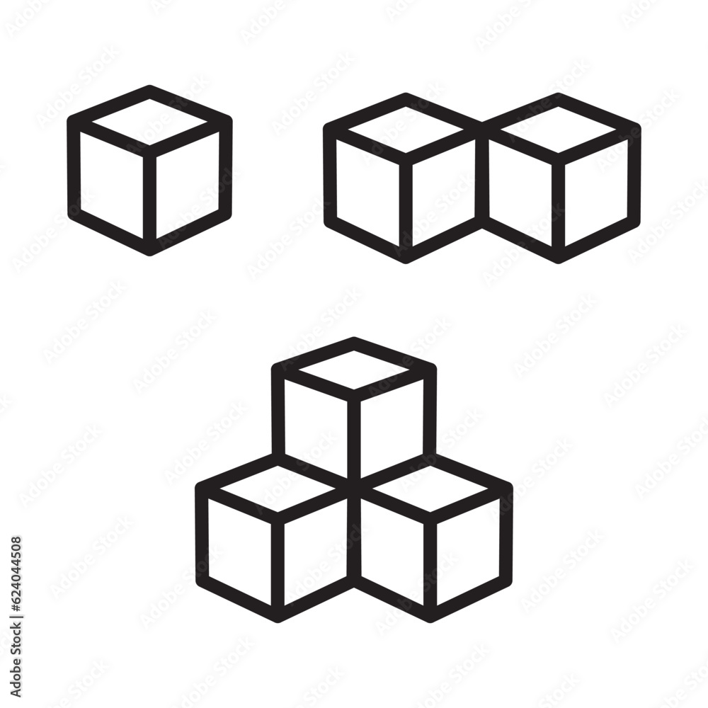 Boxes icon set isolated flat design vector illustration. Boxes icon set isolated flat design vector illustration.