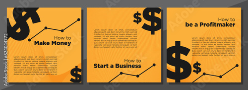 finance and business education square social media template with dummy text