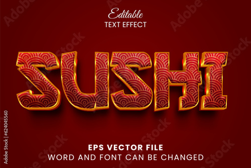 Sushi pattern 3d editable text effect