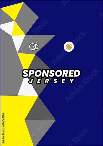 Mockup background for sports jersey blue yellow abstract geometric