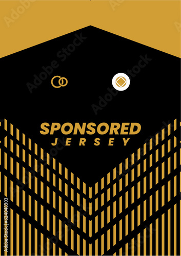 Mockup background for sports jersey black gold abstract line patern