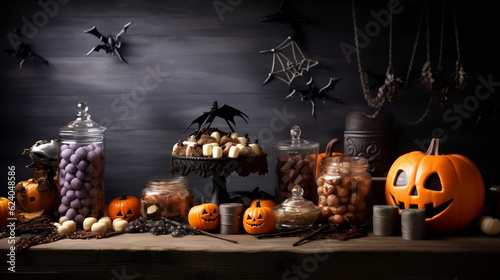 halloween background with pumpkin photo