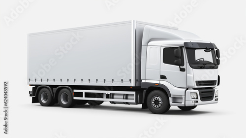 Side view of truck isolated on white