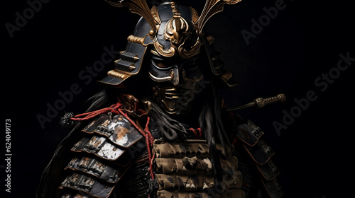 Fotografie, Tablou Samurai in armor and mask, Generative Ai