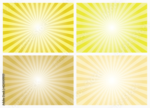 Yellow sunburst pattern background.. Sunrays background. Brown sunbeam backdrop as design element. Vector illustrations.	