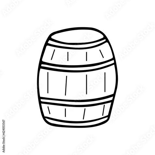 Hand drawn vector illustration of a beer keg.