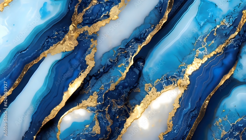 blue and yellow, blue marble stone with gold vein, rock, ocean, white, AI generated blue and yellow, blue marble stone with gold vein, rock, ocean, white, AI generated
