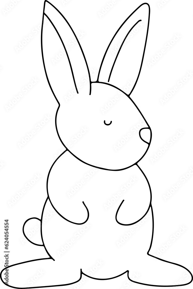 Fototapeta premium Easter doodle spring cute design element. Spring easter traditional egg coloring page design