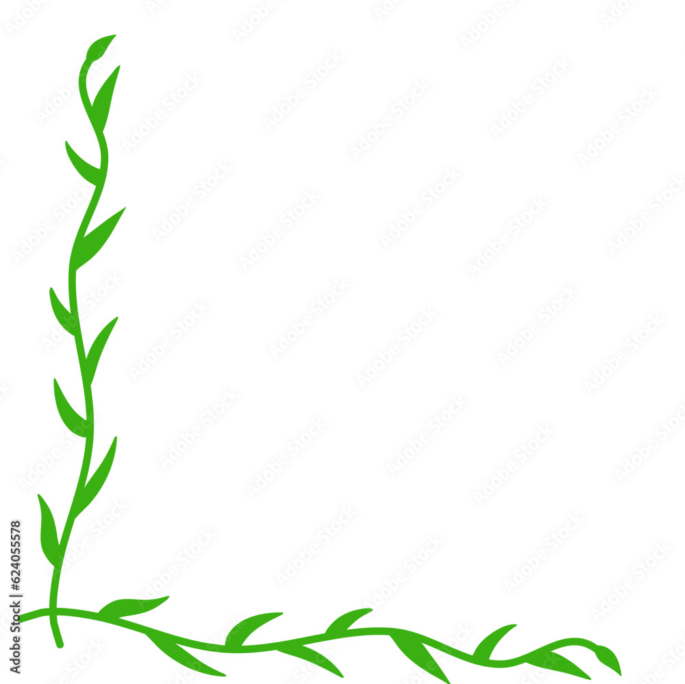 Corner Green Leaf Element Corner Green Leaf Element