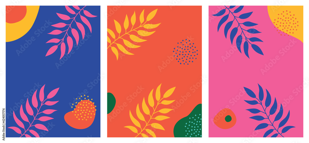 Сover abstract background set рlants, leaf, branch. Modern illustrated design for wall art, wallpaper, decoration, print. Floral social media background. Vector illustration. Сover abstract background set рlants, leaf, branch. Modern illustrated design for wall art, wallpaper, decoration, print. Floral social media background. Vector illustration.