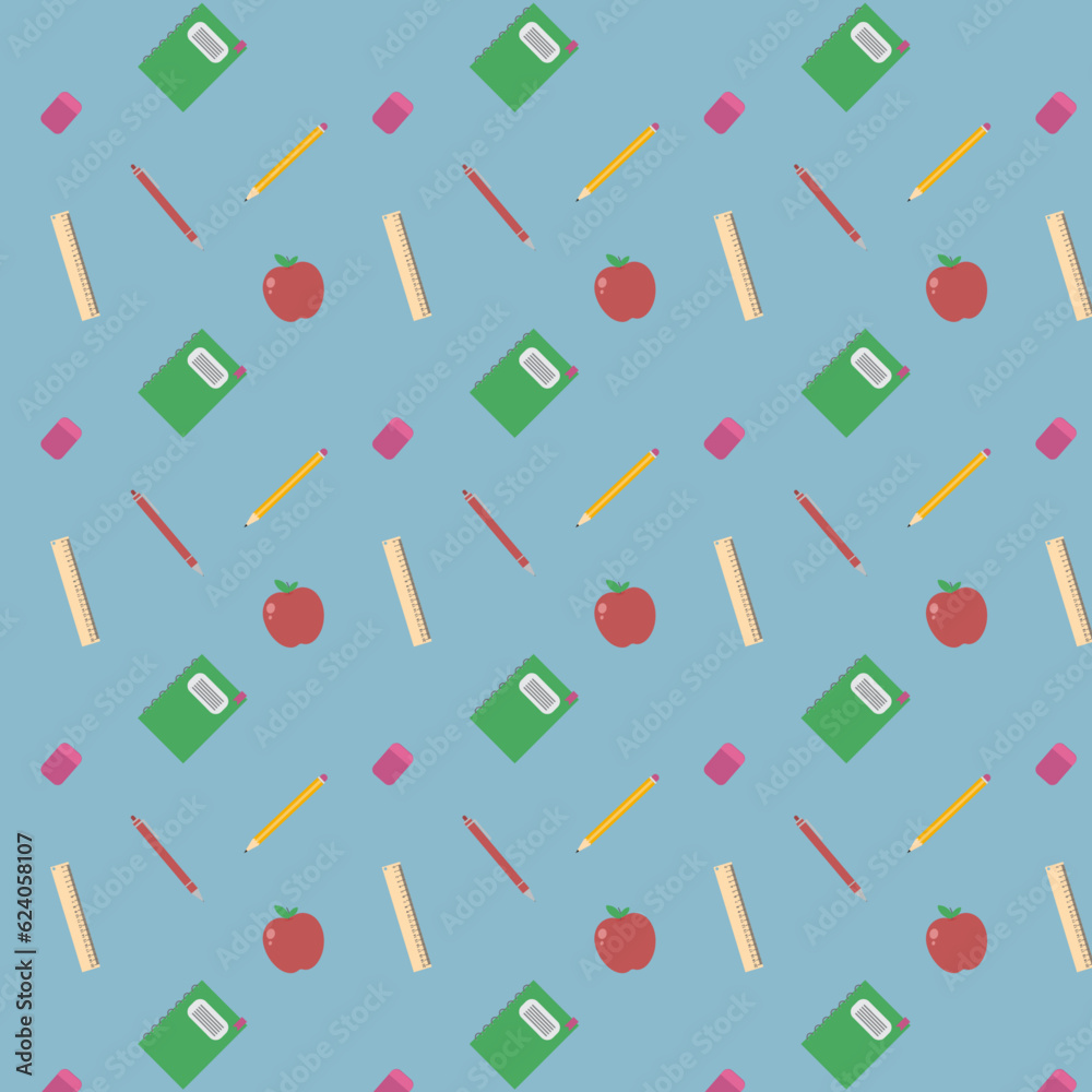 seamless pattern with school office stationery seamless pattern with school office stationery