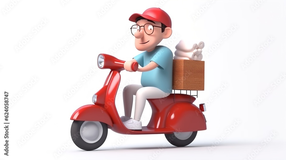 Delivery man concept, online order tracking, delivery home and office.illustration Delivery man concept, online order tracking, delivery home and office.illustration