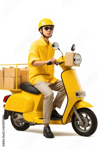 Delivery man concept  online order tracking  delivery home and office.illustration