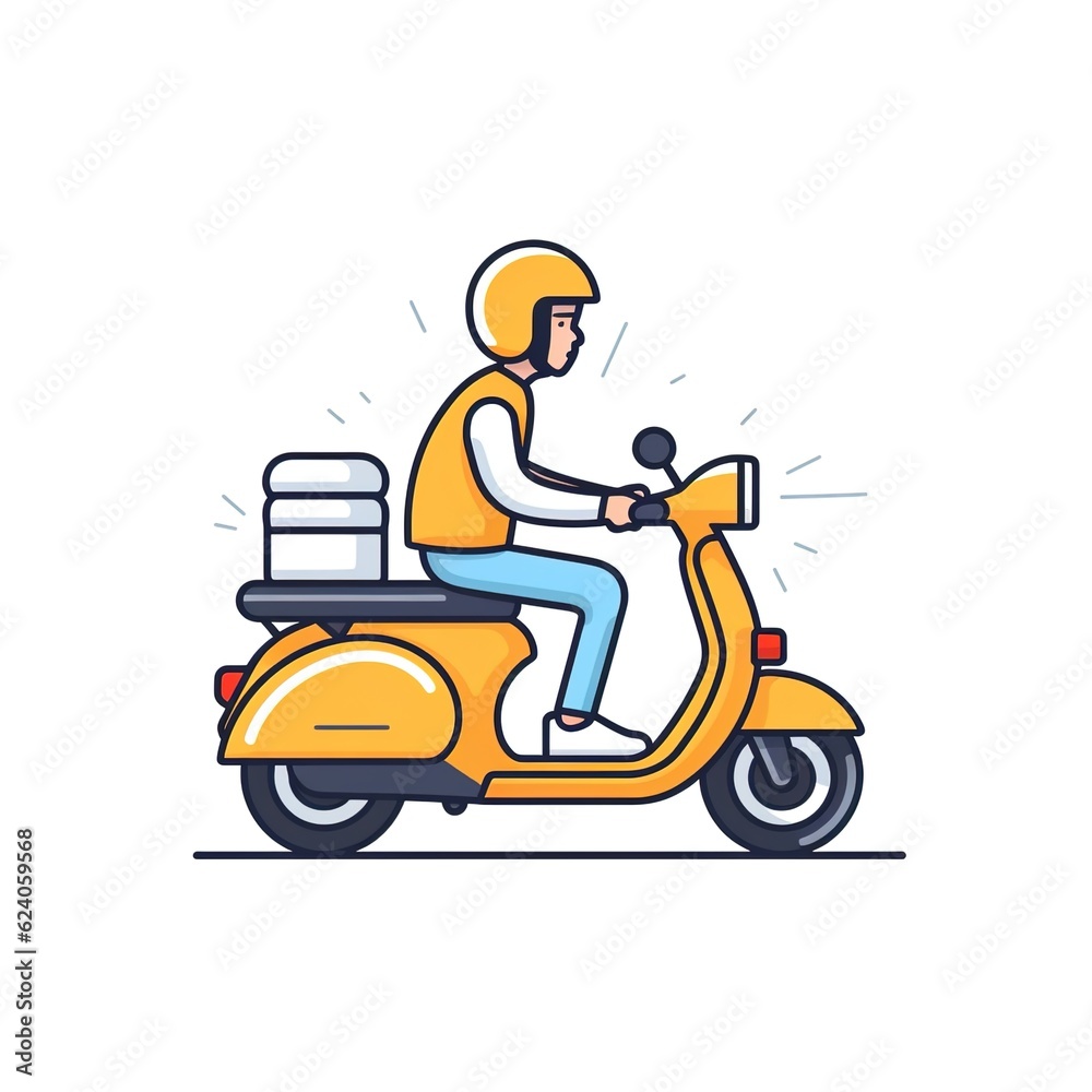 Delivery man concept, online order tracking, delivery home and office.illustration Delivery man concept, online order tracking, delivery home and office.illustration