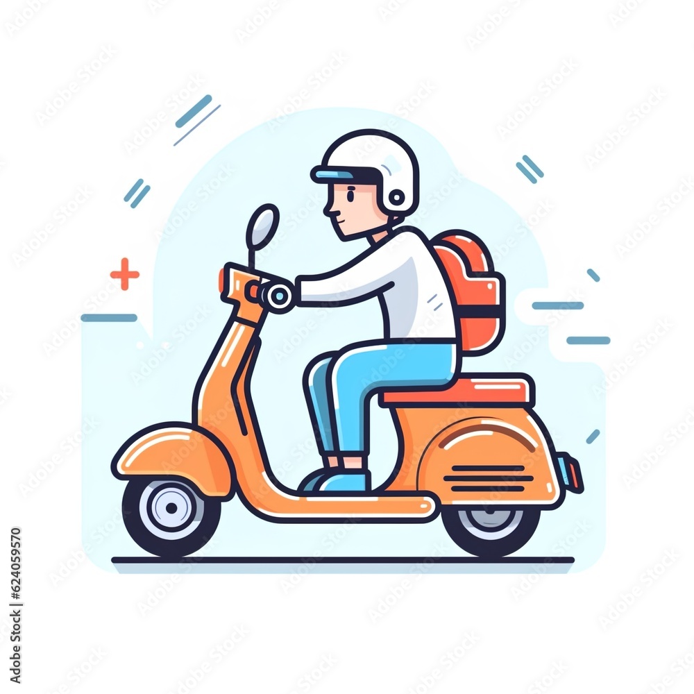 Delivery man concept, online order tracking, delivery home and office.illustration Delivery man concept, online order tracking, delivery home and office.illustration