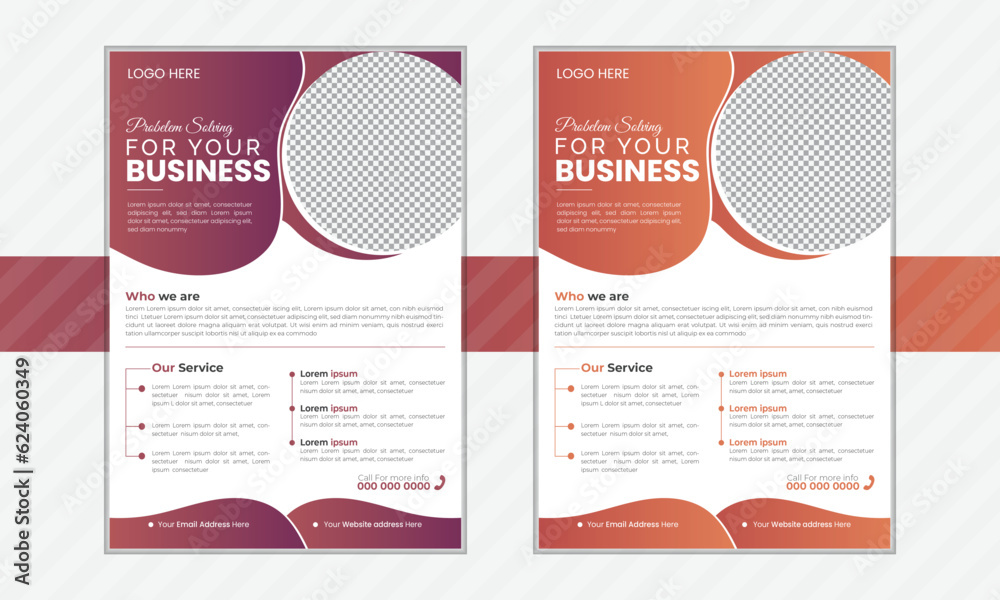 
Business Flyer design A4 size corporate flyer template for marketing professional and modern business flyer with some services point business flyer set with photo placement clean look with gradient 