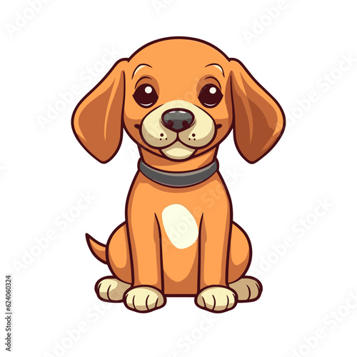 Cute Cartoon Hound - Playful Canine Character. Vector Illustration for Children and Baby. Flat Clipart of a Lovable Hunting Dog
