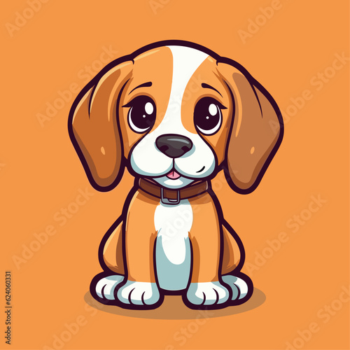 Cute Cartoon Hound - Playful Canine Character. Vector Illustration for Children and Baby. Flat Clipart of a Lovable Hunting Dog © Zoya Miller
