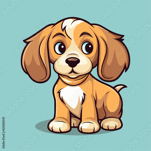 Cute Cartoon Hound - Playful Canine Character. Vector Illustration for Children and Baby. Flat Clipart of a Lovable Hunting Dog