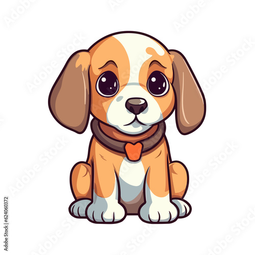 Cute Cartoon Hound - Playful Canine Character. Vector Illustration for Children and Baby. Flat Clipart of a Lovable Hunting Dog