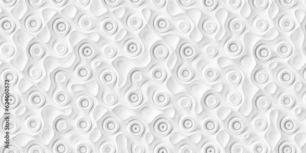 Organic circular white geometrc shapes background wallpaper banner pattern texture