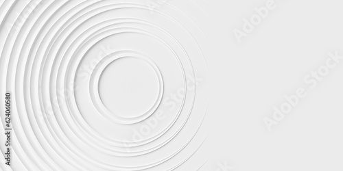 Canvastavla Many concentric random offset white rings or circles background wallpaper banner