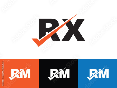 Modern Checkmark rx Logo, Creative rx Logo Letter Design