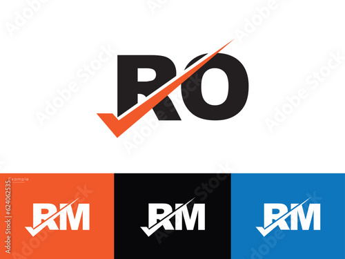 Modern Checkmark ro Logo, Creative ro Logo Letter Design photo