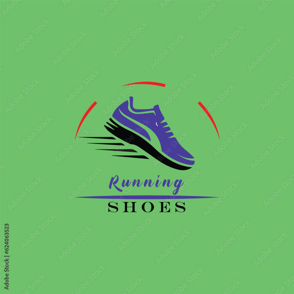 Fototapeta premium Unisex sport shoe logo illustration with colorful design