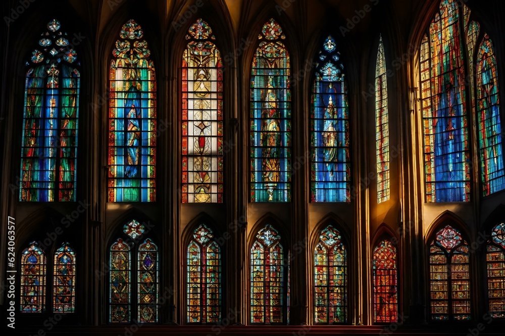 stained glass window in church Generated Ai